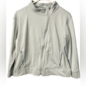 Talbots olive green sweatshirt or jacket with asymmetrical zipper size Mp
